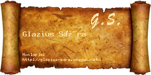 Glazius Sára névjegykártya